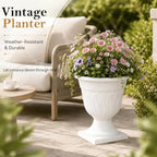 Resin Round Urn Planter 39cm Tall for Porch, Garden, Indoor & Outdoor - Image 4