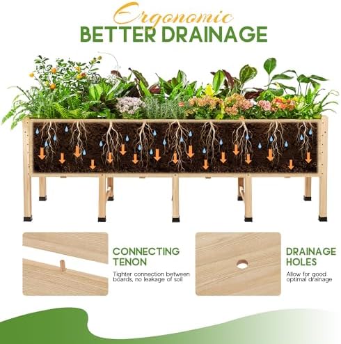 AMERLIFE 7x2 Ft Raised Garden Bed with Legs, 16-Inch Deep - No Liner - Image 4