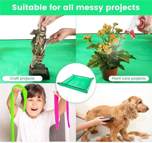 2 PCS Thickened Repotting Mat for Plant Transplanting Portable Waterproof Potting Tray Mess Control Gardening for Plants Transplanting(50x50cm) - Image 5