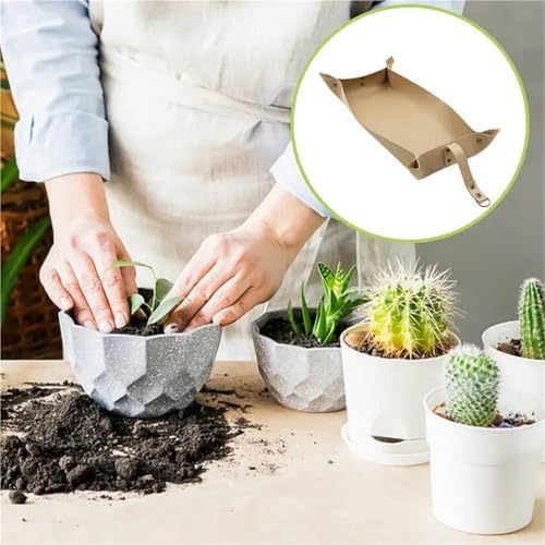 2 PCS Plant Repotting Pad Waterproof Flower Transplanting Pot Foldable Garden Working Mat Balcony Succulents Planting for Plants Transplanting(Black) - Image 6