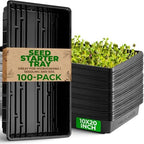 10x20 Inch Black Plastic 100 Pack Plant Propagation Tray No Holes by YieldLab