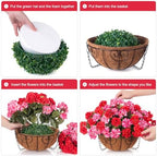 INSPRING Geraniums Artificial Flowers Hanging Basket for Outdoors Outside Decoration, 8 Bundles Silk Flowers Fake Plants Look Real UV Resistant for Porch Home Patio Balcony Yard, Red Pink - Image 7
