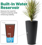 Step2 Tremont Tall Round Tapered Planter 2-Pack, 28 in Resin Planters, Self-Watering, Onyx Black - Image 5