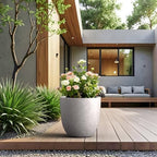 Kante CON Gray Concrete Planter 18" Dia All-Weather Round Large Pot - Image 3