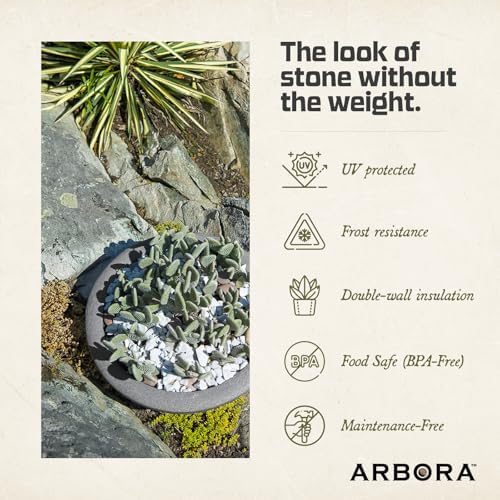 ARBORA 26" Santorini Bowl Planter - Lightweight Polyresin Large Outdoor Pot - Image 5