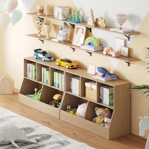 DINZI LVJ Long Wall Shelves, 55.1Inch Wooden Floating Shelves with Brackets - Image 4