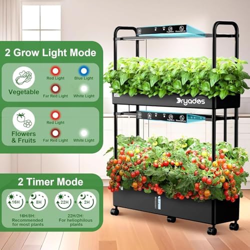 Large Hydroponic Tower Garden System Black, 90 Pod Vertical Indoor Growing Kit with LED Grow Light, Auto Circulating Water System, 40L Planter - Image 5