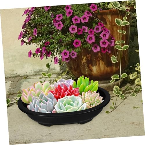 Outanaya 4 Pack Oval Bonsai Flower Pots, Plastic Large Planters for Plants - Image 7