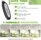 FOXGARDEN Grow Lights for Indoor Plants 5-Head Full Spectrum with Tripod Stand, Timer, Dimmable Flexible Goosenecks for Indoor Potted Plants - Image 4