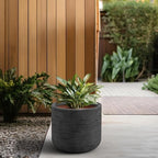 Kante Dark Gray Concrete Planter 17.3" Dia All-Weather Round XLarge Pot - Image 5