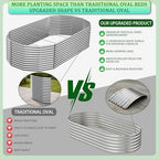Raised Garden Bed Outdoor Upgrade Oval 2 Pack Tall 8x4FT, Galvanized Metal Garden Beds to Grow More in the Same Space, Raised Beds for Gardening Vegetables & Flowers Reinforced Design - Image 3