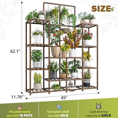 EnHomee Plant Stand. Storage 16-18 Pots, Sturdy & Stable, Adjustable Shelf - Image 2