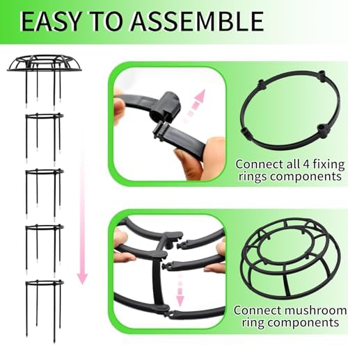 2-Pack 65-Inch Garden Trellis for Climbing Plants,Heavy-Duty Metal Obelisk with Mushroom Top,Stable Support for Potted Clematis,Tomato,Cucumber,Rose,Pea & Vine - Image 4