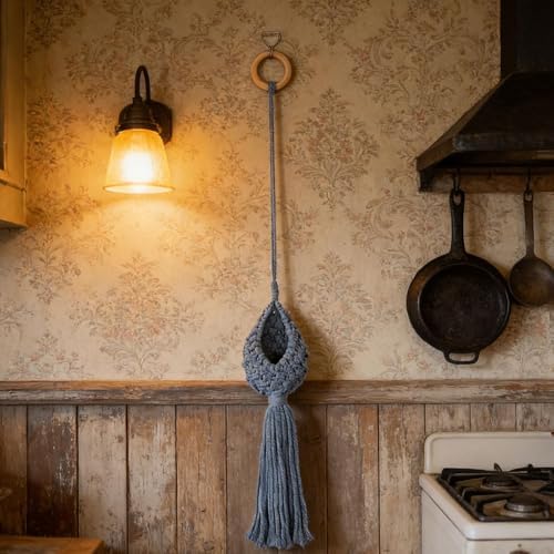 2xWall Hanging Flower Pot Holder Boho Macrame Hanging Planter for Indoor Outdoor Faux Plants Garden, 6 Pcs - Image 6