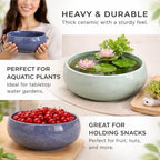 laringExtra1 Lotus Bowl Planter 2 Pack, 7.5in & 6.5in, Shallow Vase - Image 3