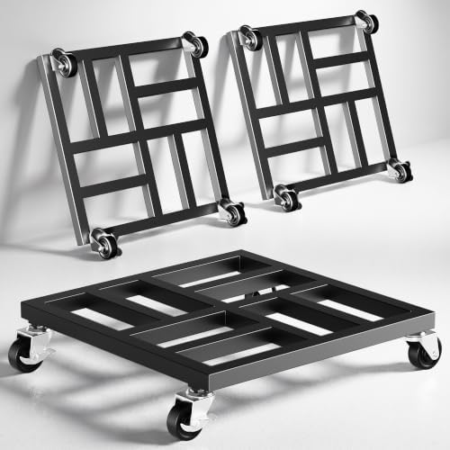 3 Pack 12" Heavy Duty Plant Caddy with Wheels, Supports Up to 800 lbs, Metal Rolling Plant Stand with 4 Swivel Casters include 2 Locking Wheels, Rustproof for Large Pots, Washer & Refrigerator by Unknown