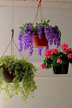 The HC Companies 12 Inch Euro Hanging Planter - Plastic Garden Hanging Baskets for Outdoor Plants, Green (Pack of 2) - Image 4