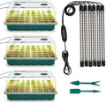 144-Cell Self-Watering Seed Starter Tray with Grow Light & Humidity Dome for Indoor Seedling Growth Complete Kit for Plant Germination LED Red Blue 2 Set by Muening