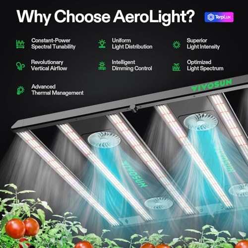 VIVOSUN AeroLight 550W LED Grow Light, Indoor Plant Light Bars with Fan - Image 2