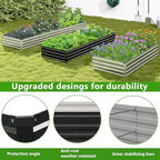 2PCS 9x3x1ft Galvanized Raised Garden Bed,Outdoor Planter Box Metal Patio Kit Planting Bed for Vegetables Flowers Herb,Black - Image 5