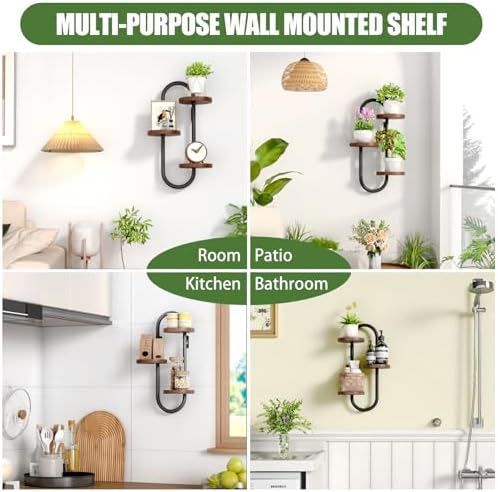 Wall Mounted Plant Stands Indoor Oval Plant Stand - 3 Tier Window Plant Shelf for Multiple Plants Space-Saving Corner Hanging Wall Stand for Small Spaces Planter Lover to Home Decor - Image 6