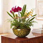 Succulent Pots, 10 Inch Ceramic Bonsai Pots, Yellow Leopard - Image 4