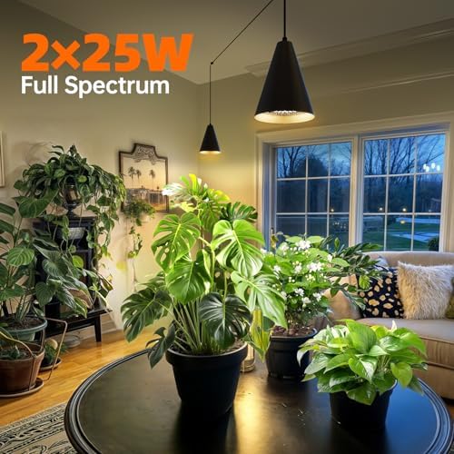 Bstrip Hanging Grow Light for Indoor Plants, Two Head One-Cord 50W - Image 4