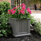 Mayne Cape Cod 14in Square Planter - Graphite Grey - 14in x 14in x 14in - Polyethylene - Built-in Water Reservoir (4836-GRG) - Image 4