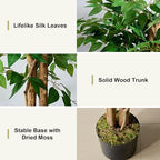 VECELO Artificial Ficus Tree with Sturdy Nursery Pot, 5FT Faux Silk Plant for Indoor Outdoor Home Garden Decor, 2 Pack - Image 4