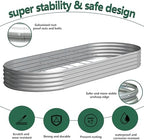 2PCS 12x4x1FT Galvanized Metal Raised Garden Bed,Outdoor Planter Box for Vegetables - Image 2