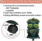 GameXcel Vertical Planter Tower - 3 Tier Stackable Garden Planters with Wheels and Tools Plant Pots for Strawberry Herb Flower and Vegetable Indoor Outdoor Use Green 2 Pack - Image 6