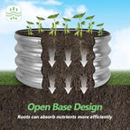 2 Pack 2x2x1ft Round Galvanized Raised Garden Bed Kits, Sliver - Image 3
