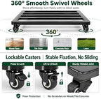 20IN Plant Caddy with Wheels Heavy Duty ,Rounded-Square Metal Rolling Plant Stand Lockable Casters, Rust-Proof Plant Dolly Indoor Outdoor Use for Large Planters - Image 5