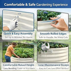 5FT Round Raised Garden Bed, Heavy Duty Galvanized Metal Planter Box for Vegetables, Flowers & Herbs, Rust-Resistant Outdoor Gardening Bed with Modern White Finish & Easy DIY Assembly - Image 7