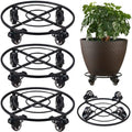3 Packs Large Metal Plant Caddy with Wheels 13.6" Rolling Plant Stands Heavy-Duty Wrought Iron Plant Dolly Plant Rollers Planter Mover with Casters by KvyusFlourish