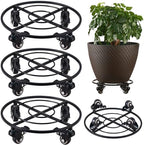3 Packs Large Metal Plant Caddy with Wheels 13.6" Rolling Plant Stands Heavy-Duty Wrought Iron Plant Dolly Plant Rollers Planter Mover with Casters by KvyusFlourish