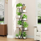 56" Plant Stand Indoor with Grow Lights, 7 Tiered Tall Metal Plant Shelf - Image 4