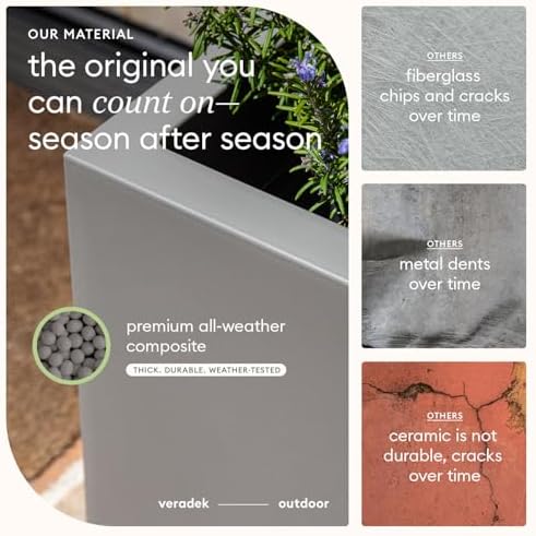 Veradek Block Series Cube Planter - Square Outdoor Planter - Image 5