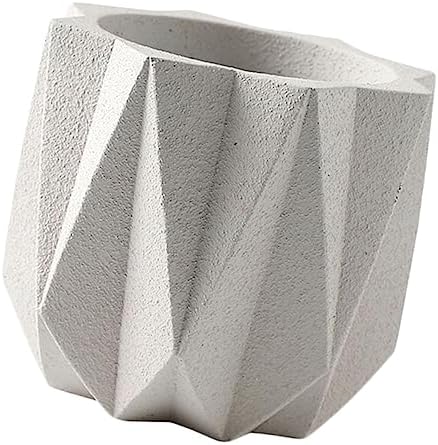 Abaodam Cement Flower Pot with Tray, Modern Simple Desktop Planter by Abaodam