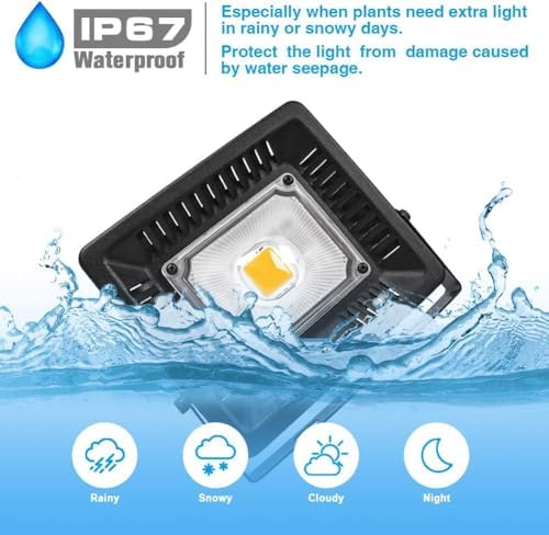 150W Full Spectrum LED Grow Light, IP67 Waterproof Outdoor Grow Lamp, Sunlike Plant Light for Seedling Veg Bloom Fruit, Grow Light for Indoor Outdoor Plants - Image 3