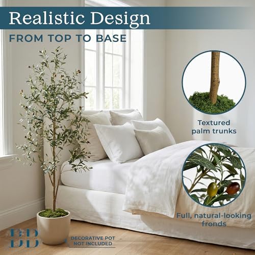 6ft Artificial Olive Tree in Black Insert Pot with Moss - Fake Indoor Plant - Image 5