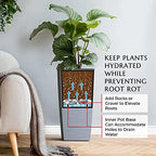 Mueller M-Resin Heavy Duty Tall Planters for Outdoor Plants, Indoor Grande Plant Pots, Boxes, Trees, Flower Pots, 2-Piece Set, 24”, Modern Design, Built-in Drainage, Front Porch Decor, Light Gray - Image 6