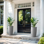 Kante Set of 2 Pale Gray Concrete Round Planters 23.6" Tall Home & Outdoor - Image 5