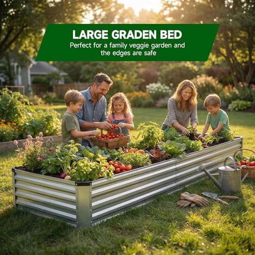 Galvanized Raised Garden Bed Kit - Modular Metal Planter Boxes for Outdoor Vegetables, Flowers & Herbs (8x4x1 FT, 2-Pack) - Image 3