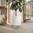 EverNest Claire Honeycomb Neutral Modern White Planter with Nyra Stand, Indoor Plant Pots, SelectBase, Mid-Century Modern, Boho Style Home Decor for Plants (Set of 3, Black) - Image 7