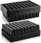 RooTrimmer 54 Cell Seed Starter Trays, 2.8" Deep Plug Flat Tray,10 Pieces Big Holes Germination Tray, Thick Durable Seedling Plastic Nursery Reusable Trays (11.14inch ×14.6 inch, 10-Pack) by RooTrimmer
