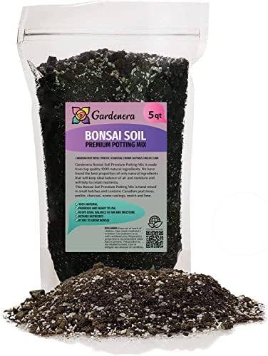 Gardenera Pro Bonsai Soil Premium Potting Mix Ingredients for Thriving Bonsai Growth and Resilience - 5 Quart by Gardenera