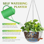 GARDIFE Hanging Planters, Self Watering, White 12 Inch 2 Pack with Drainage - Image 3