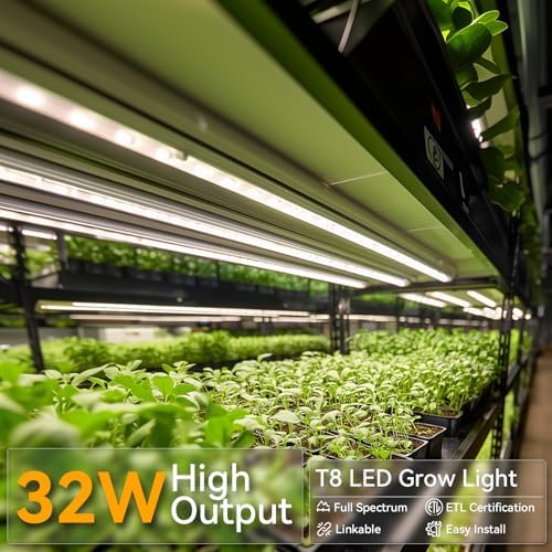 Elaruslux 3FT Plant Grow Light,5000K Full Spectrum White,192W(6 x 32W), LED Grow Light Strips with Timer, Aluminum Reflector, Linkable,Plant Growing Lamp Fixture for Greenhouse Indoor 6pcs - Image 2