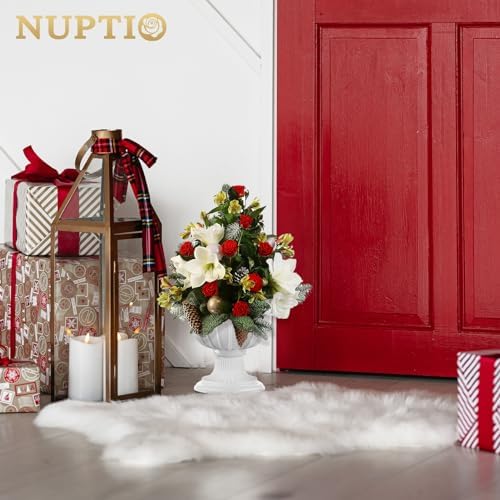 NUPTIO Classic Plastic Urn Planter: 6 Pcs 10.23 Inch Pedestal Pot for Porch - Image 3